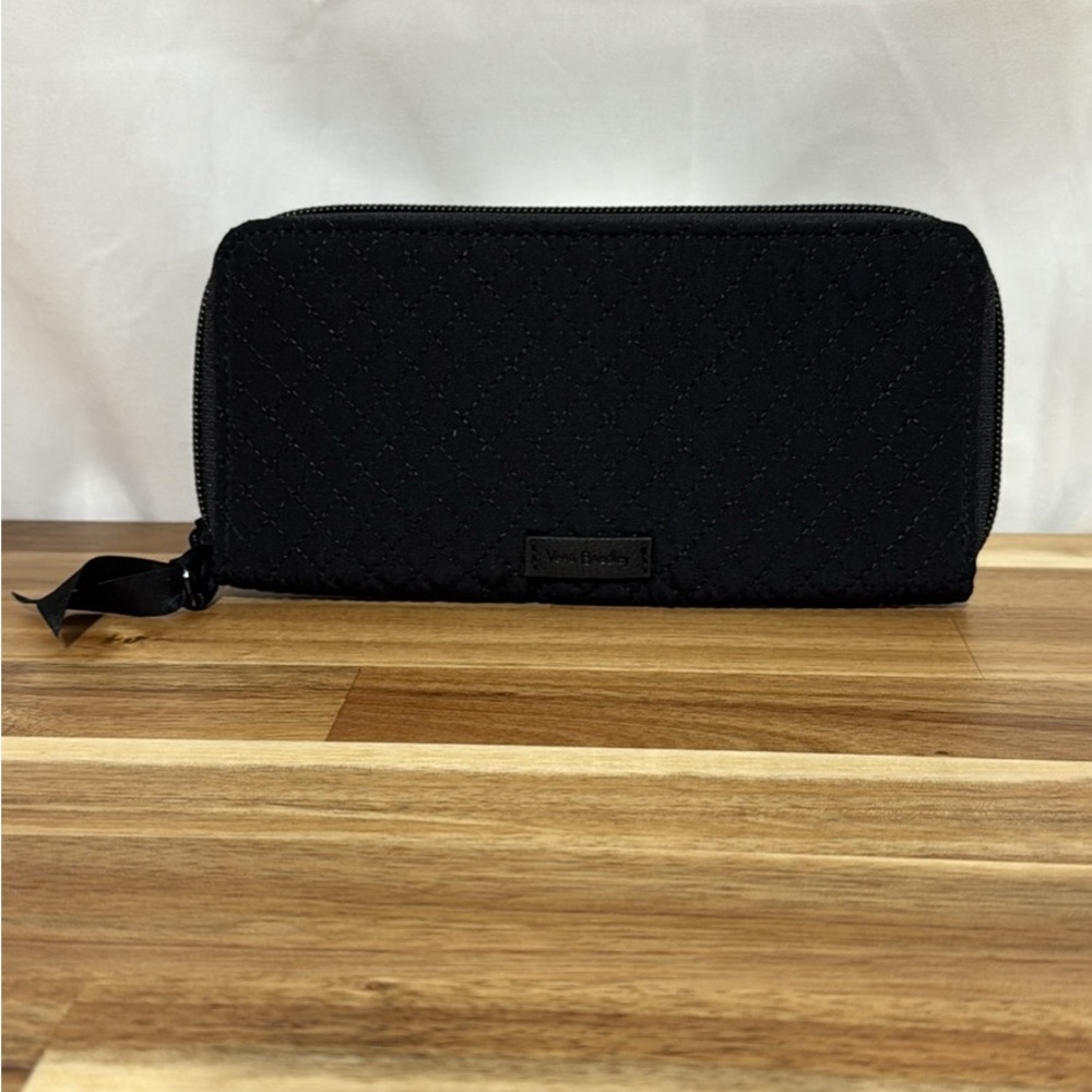 Vera Bradley Black Quilted Wristlet with RFID